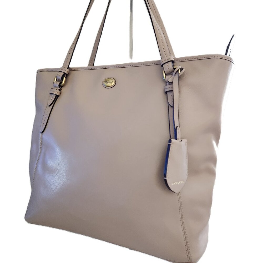 Coach Jordyn Tan Leather Tote Bag Purse Large